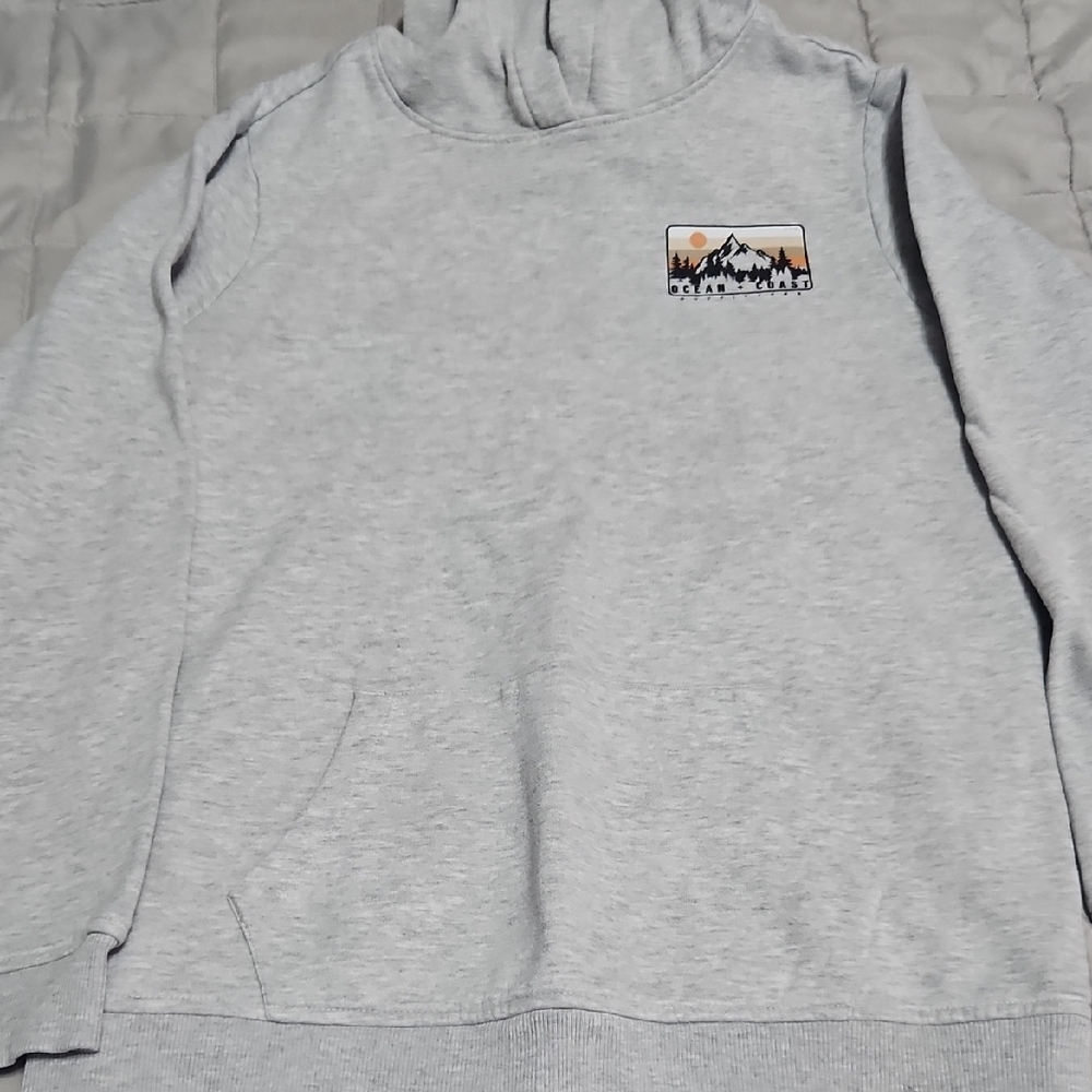 Gray Kids Hoodie with Mountain Patch